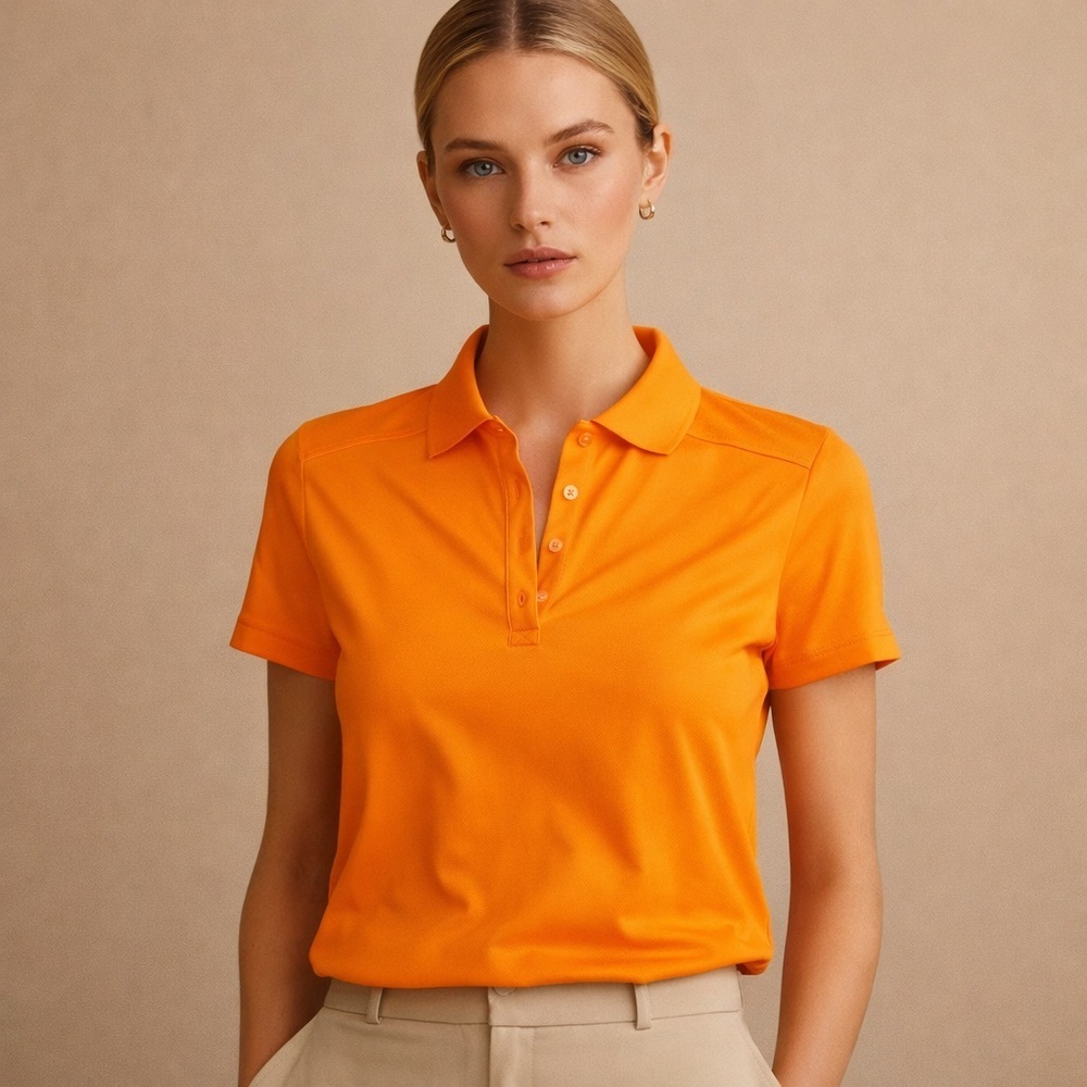 Callaway Women's Short-Sleeve Polo in Bright Orange